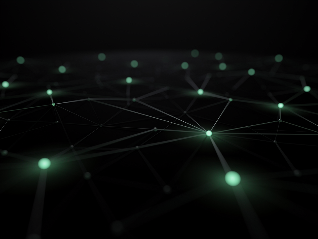 Abstract network graph evoking tender matching